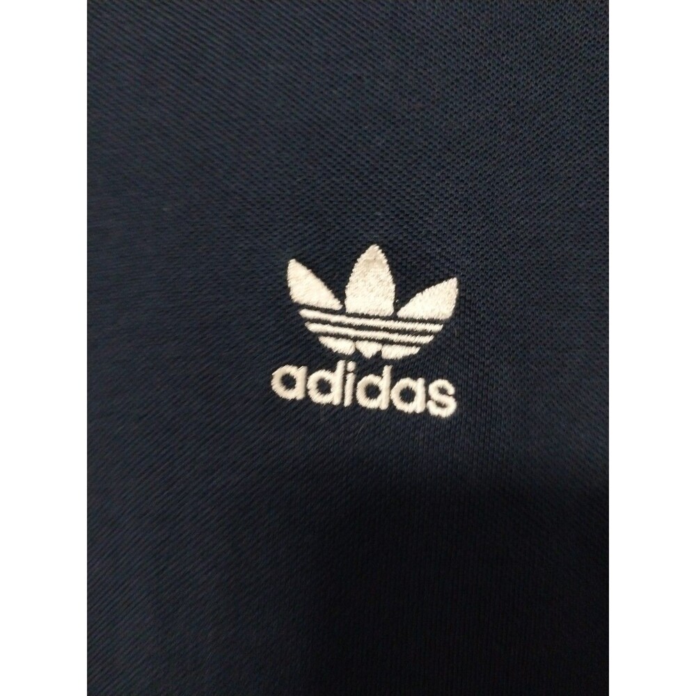Adidas Men's Classic Cotton Polo Shirt Logo  Stripes Navy Blue White Size 2XL - Picture 2 of 6